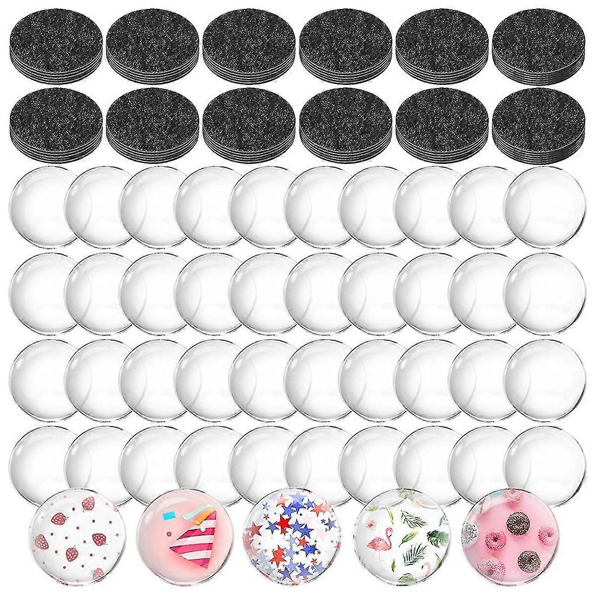 124 قطعة الحرفية المغناطيس الزجاج W دعم لاصق وشفاف واضح DIY الحرفية ملصق