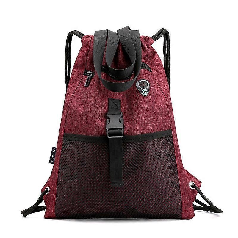 Drawstring Backpack Large 15*12.5" Fitness Cord Drawstring Bag With Wide Pockets Sports Backpack