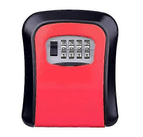 Red Key Storage Lock Box Safe Security Storage Combination Wall Mount Lock Box For Outside Garage