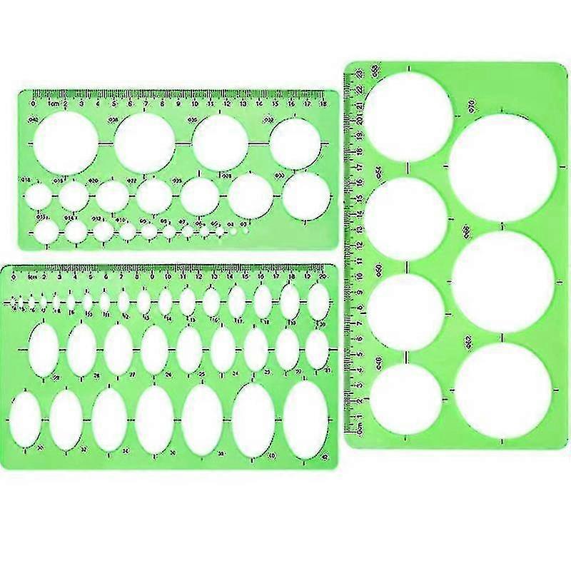 3pcs Circular Template Measuring Geometry Ruler