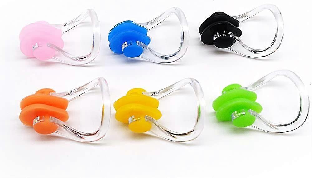 6-Piece Waterproof Silicone Swimming Nose Clips for Kids 7+ (6-Pack)