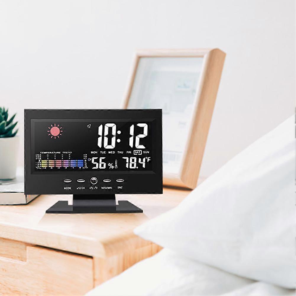 Digital Clock Weather Station Display Alarm Calendar Clock Function Thermometer Wireless Temperature Humidity Meter
