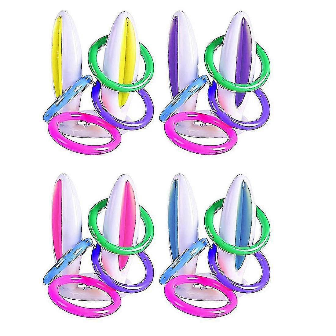 Easter Inflatable Bunny Ring Toss Game 4 Pack,inflatable Toys Gift