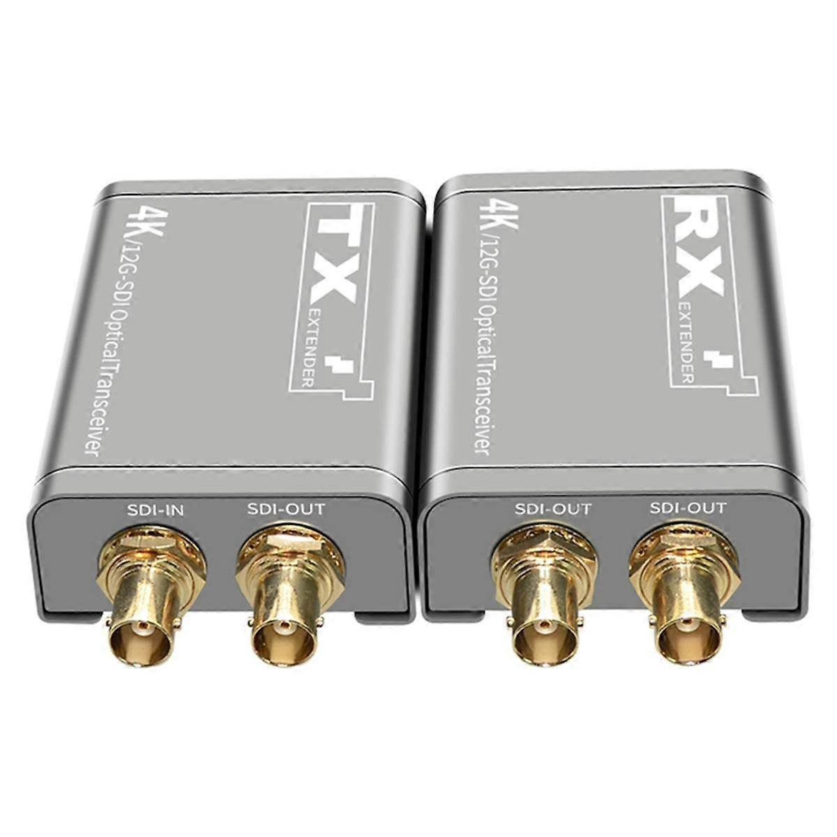 Single Fiber LC Transmitter and Receiver, SDI Fiber Optic Extender, 20km, Singlemode, 12G, 4K US PL