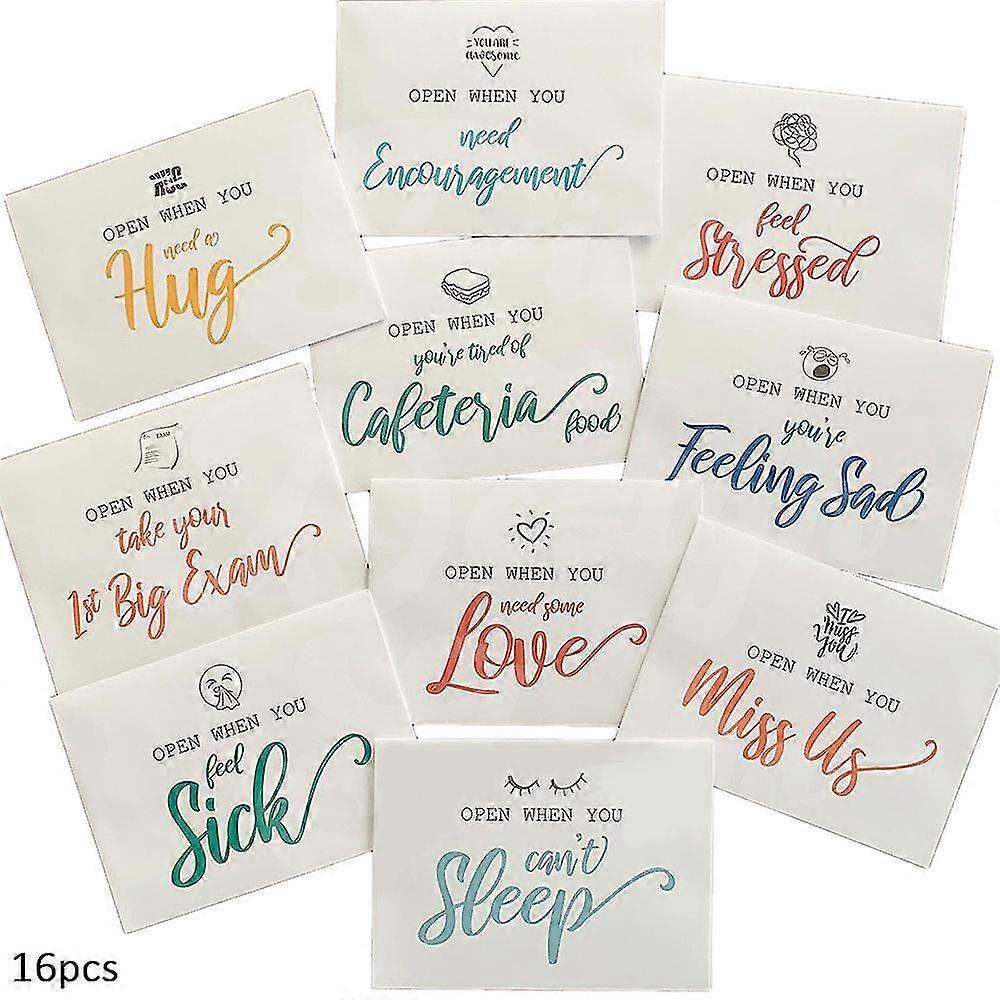 Open When Envelopes For University College Student, 16pcs Romantic Long Distance Relationship Gift, Colorful Open Letters Leaving Gifts