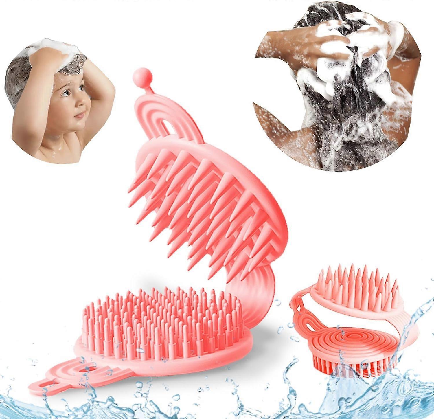 Silicone Scalp Massager Shampoo Brush,Double-sided Silicone Shampoo Brush Relaxes the Head Promotes Scalp Blood Circulation