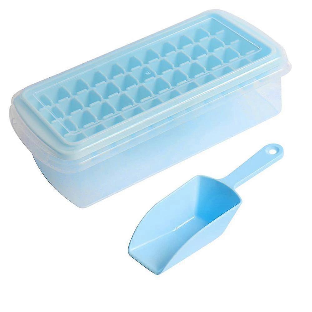 Ice Cube Tray With Lid And Bin|44 Silicone Ice Tray| Flexible Safe Ice Cube Molds Comes With Ice Container, Scoop And Cover
