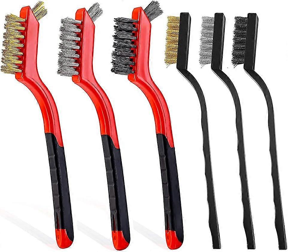 6 Pack Wire Brush Set - Metal Rust Remover Brushes