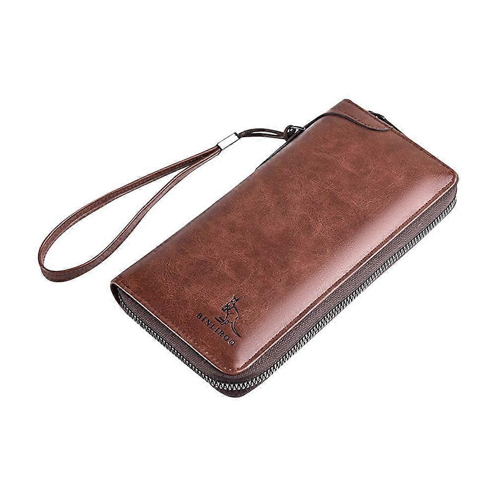 Men's Long Zipper Wallet High Quality Pu Leather Wallet for Men RFID Blocking