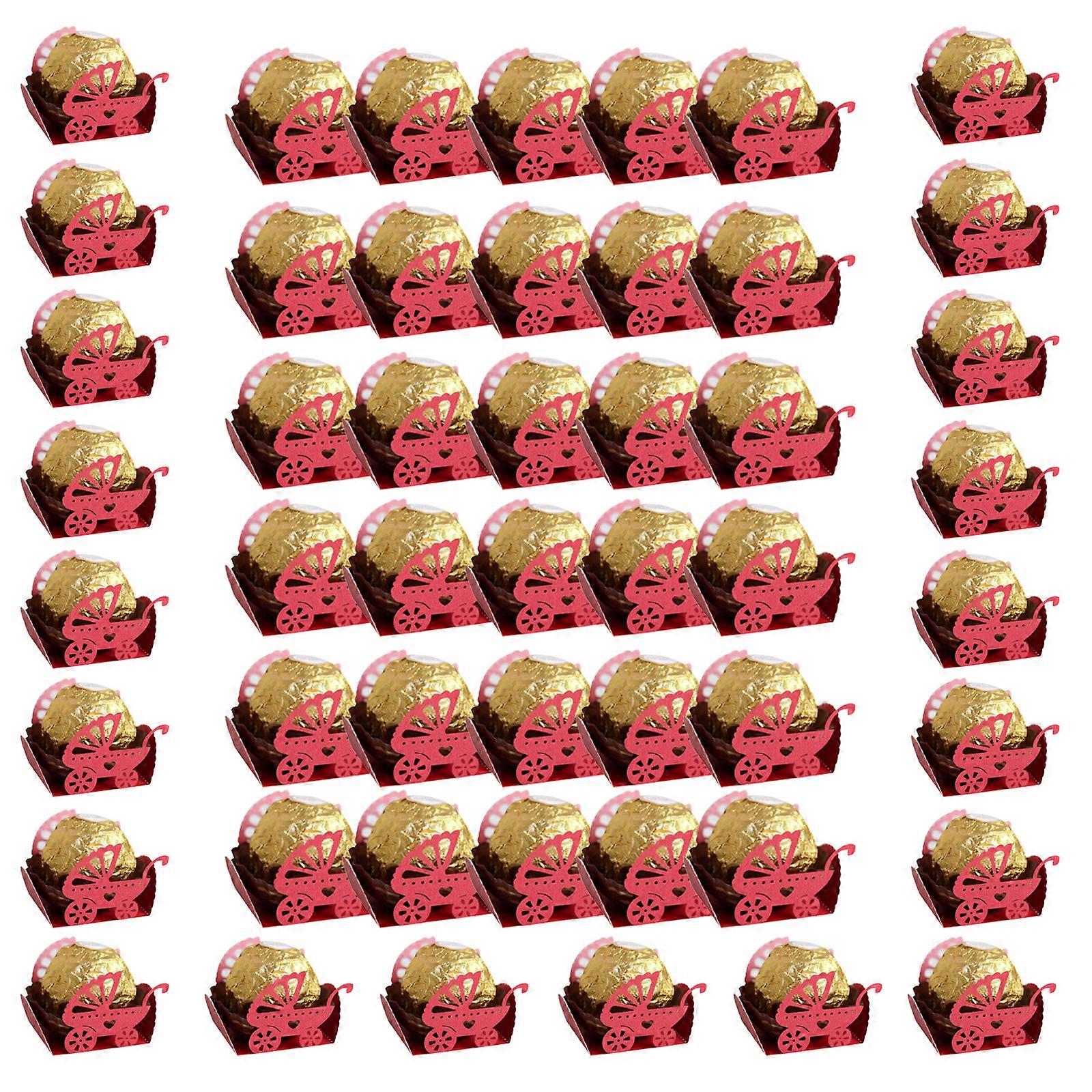 Csokoládé csésze csomagoló 50Pcs csipke üreges makrame cukorka csomagolódoboz kézzel készített esküvői babaváró parti kis ajándéktáska