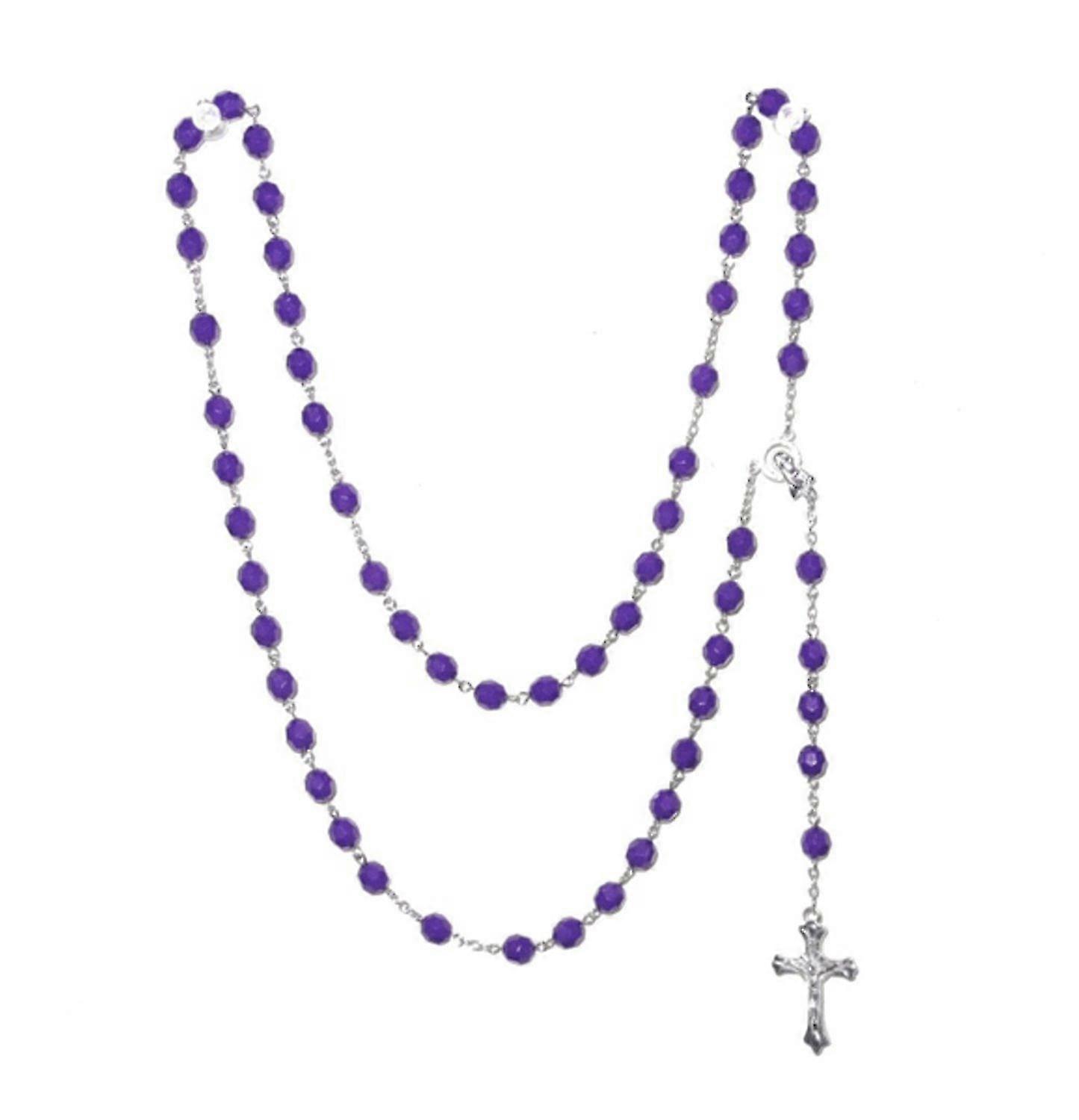 Rozariu / Cross colier margele violet