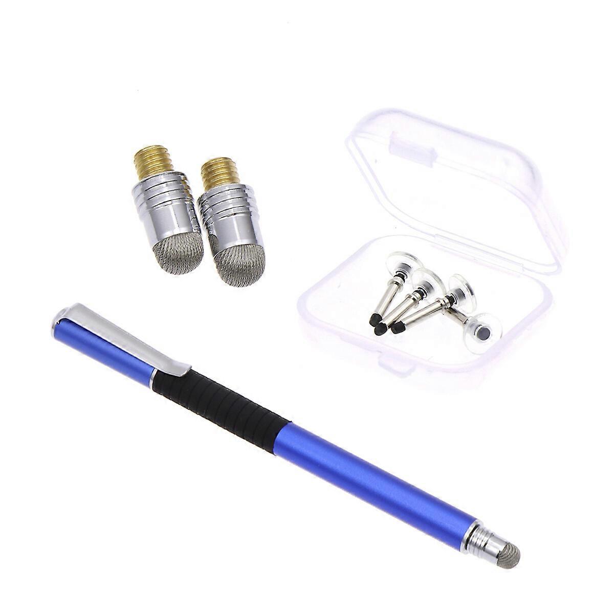 5pcs 2-in-1 Capacitive Stylus Set with Replacement Tips Double-End Touch Pen Handwriting Capacitive Pens Dark Blue