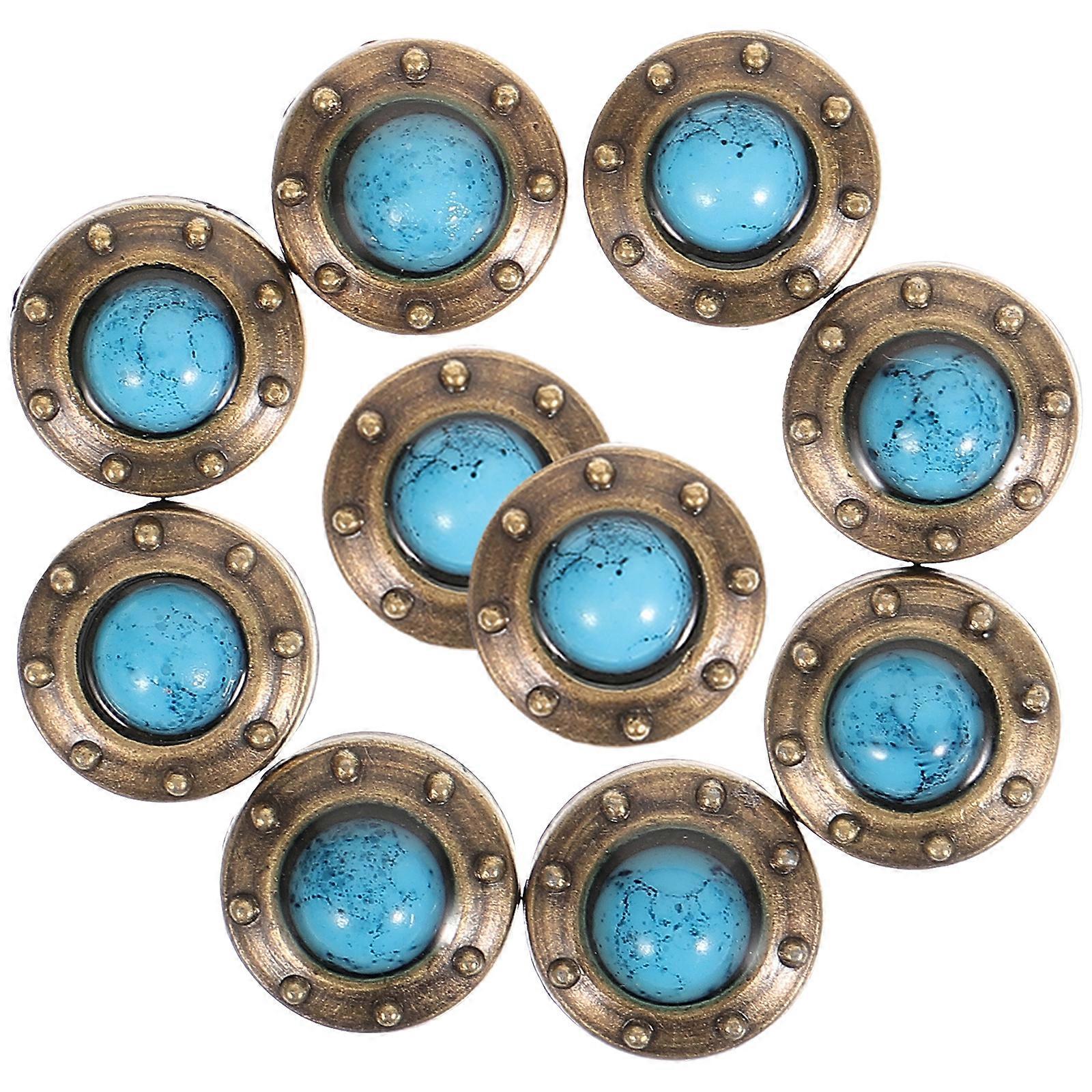 10Pcs Delicate DIY Leather Button Rivets Retro Suitcase Buckle Novel Craft Concho Buttons