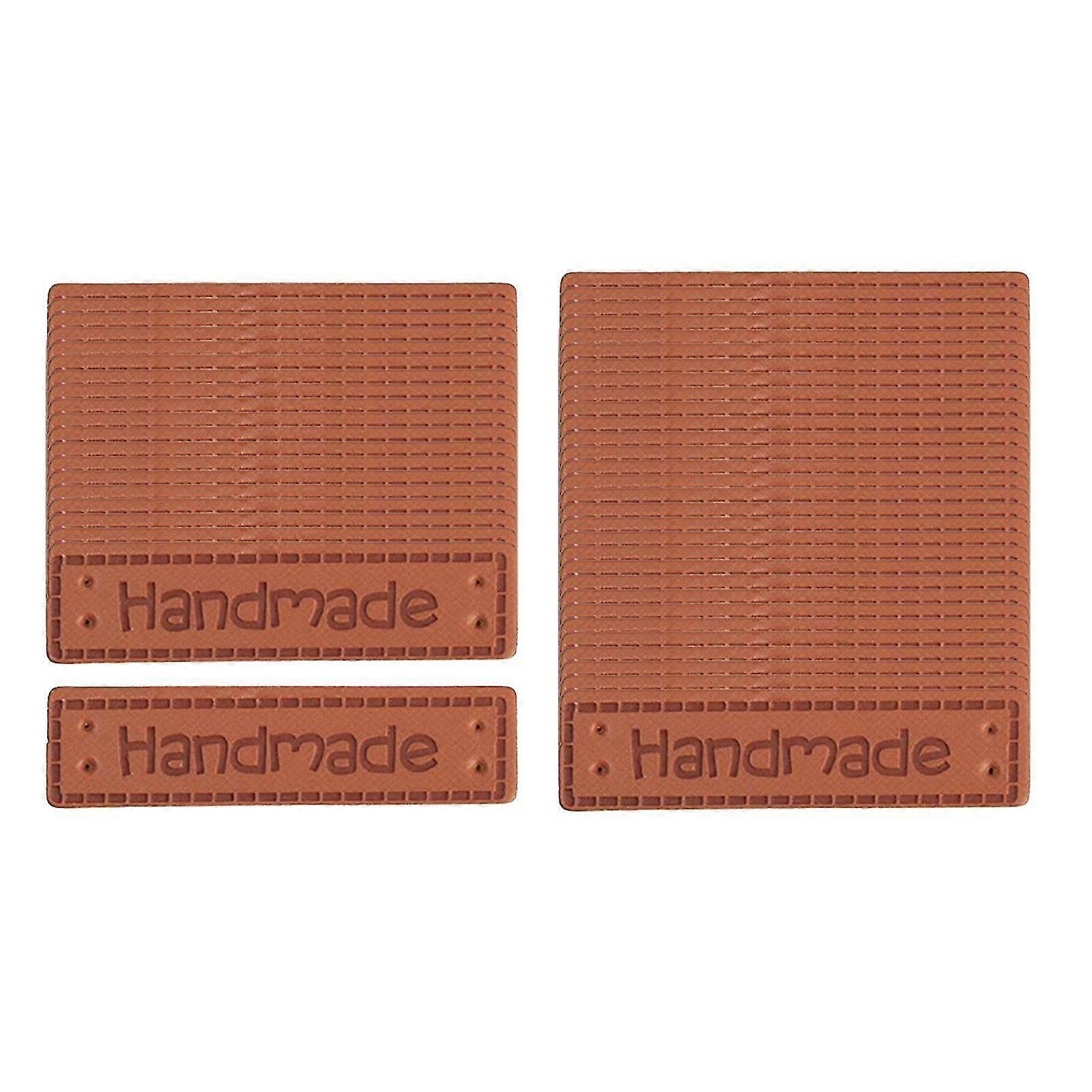 1/2/3 50 Pieces Handmade Labels Embossed Leather Tags For Sewing