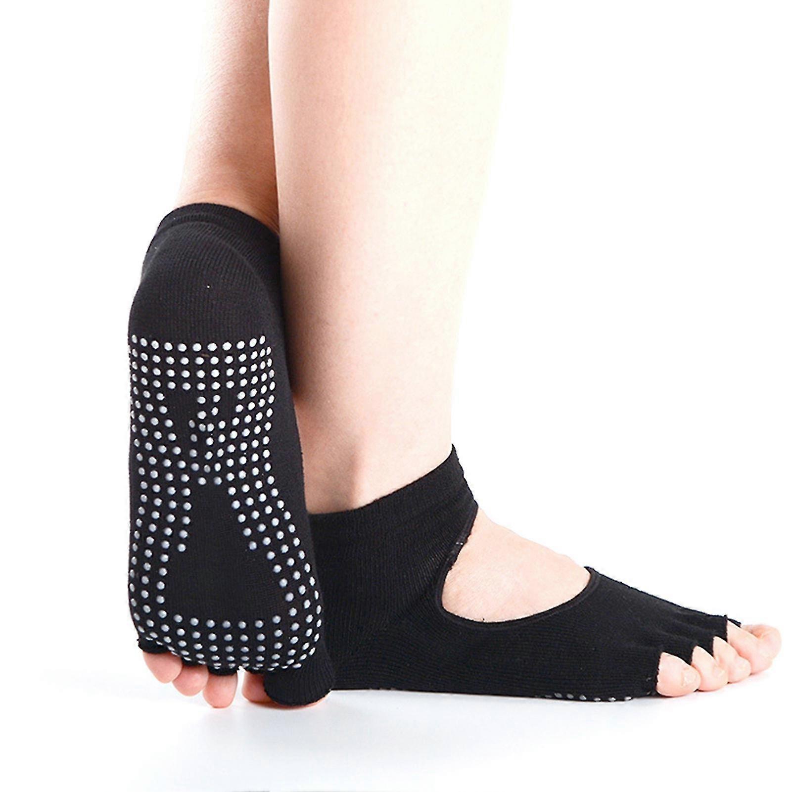 Calcetines deportivos para mujer Calcetines separados de algodón Calcetines separados por dedo abierto Calcetines antideslizantes sin espalda