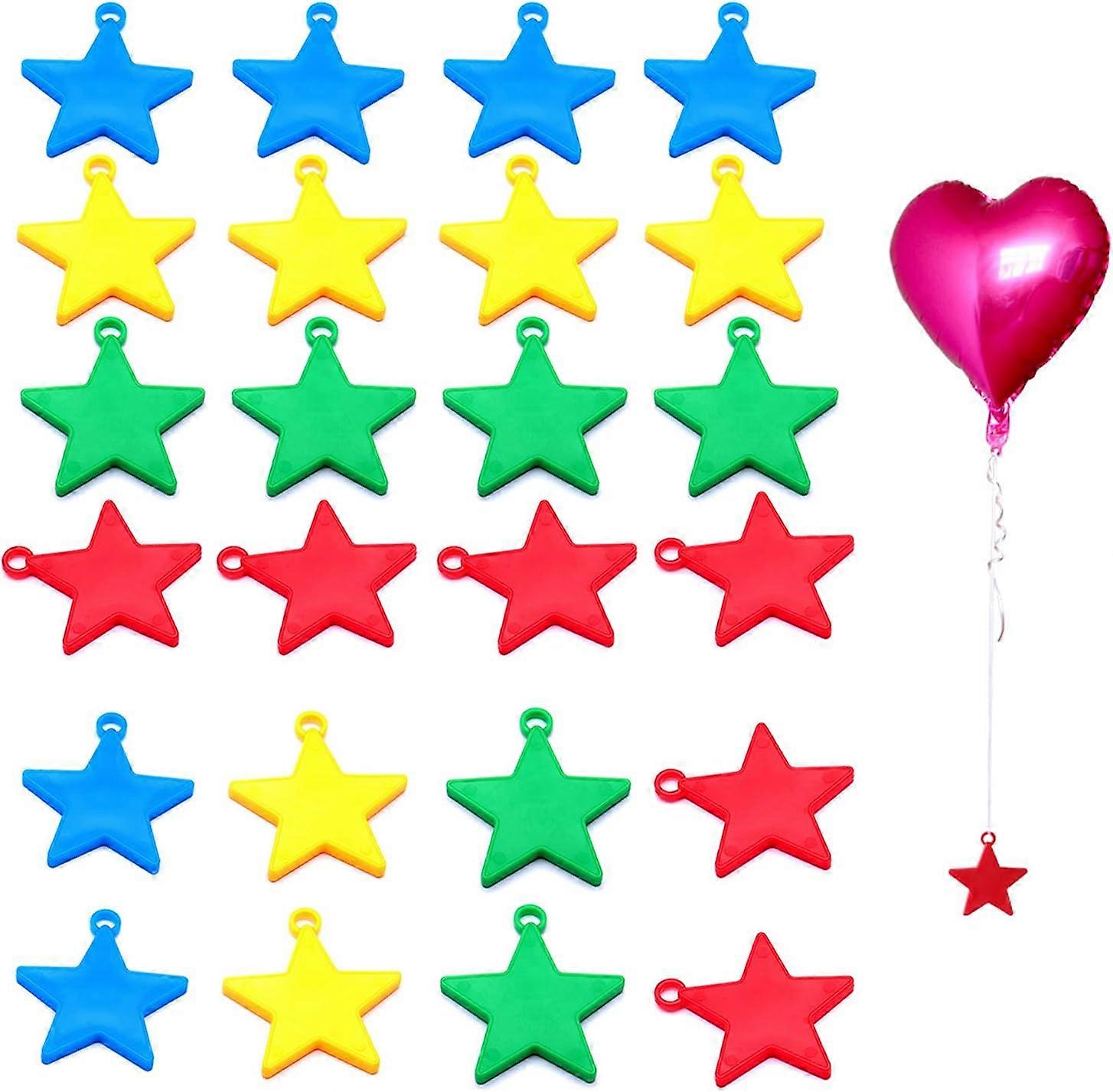 24 Pieces Balloon WeightsRandom Color, Star Shaped Balloon Weights, Helium Balloon Weights, Balloon Weights in Various Colors, for Party Decorations,