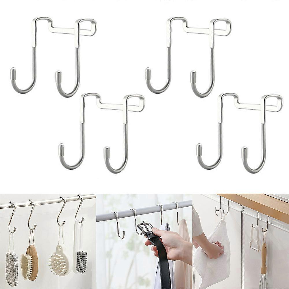 Over The Door Hanging Hooks Chrome Kitchen Closet Coat Clothes Storage Hanger