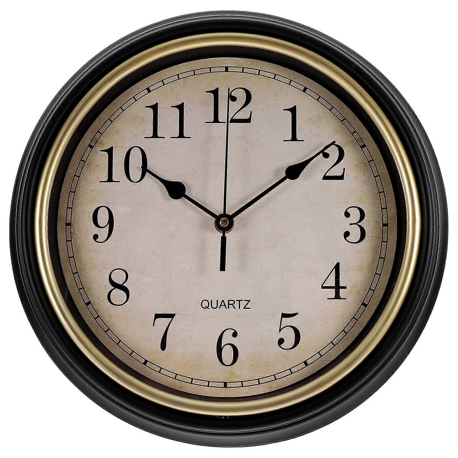 Wall Clock Vintage Style Silent Non-Ticking Rustic Round Wall Hanging Clock No Battery