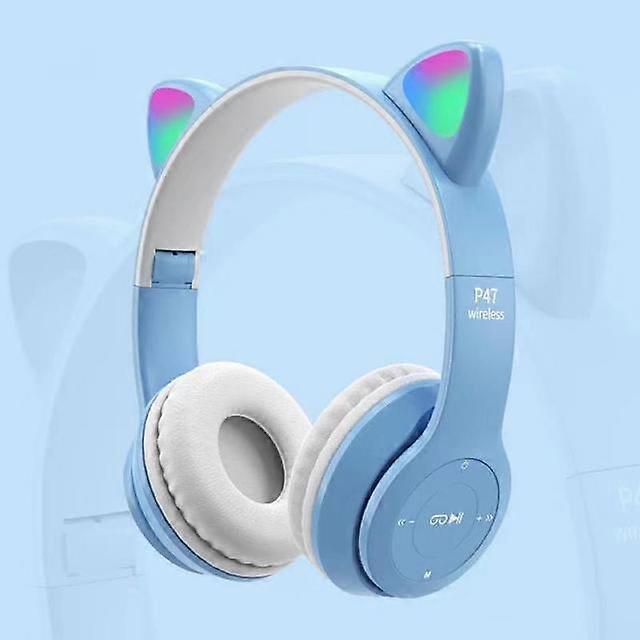 New LED Cat Ear Wireless Headsets Foldable Bluetooth 5.0 Noise Cancellation Best Gift Headset With Mic Support TF Card