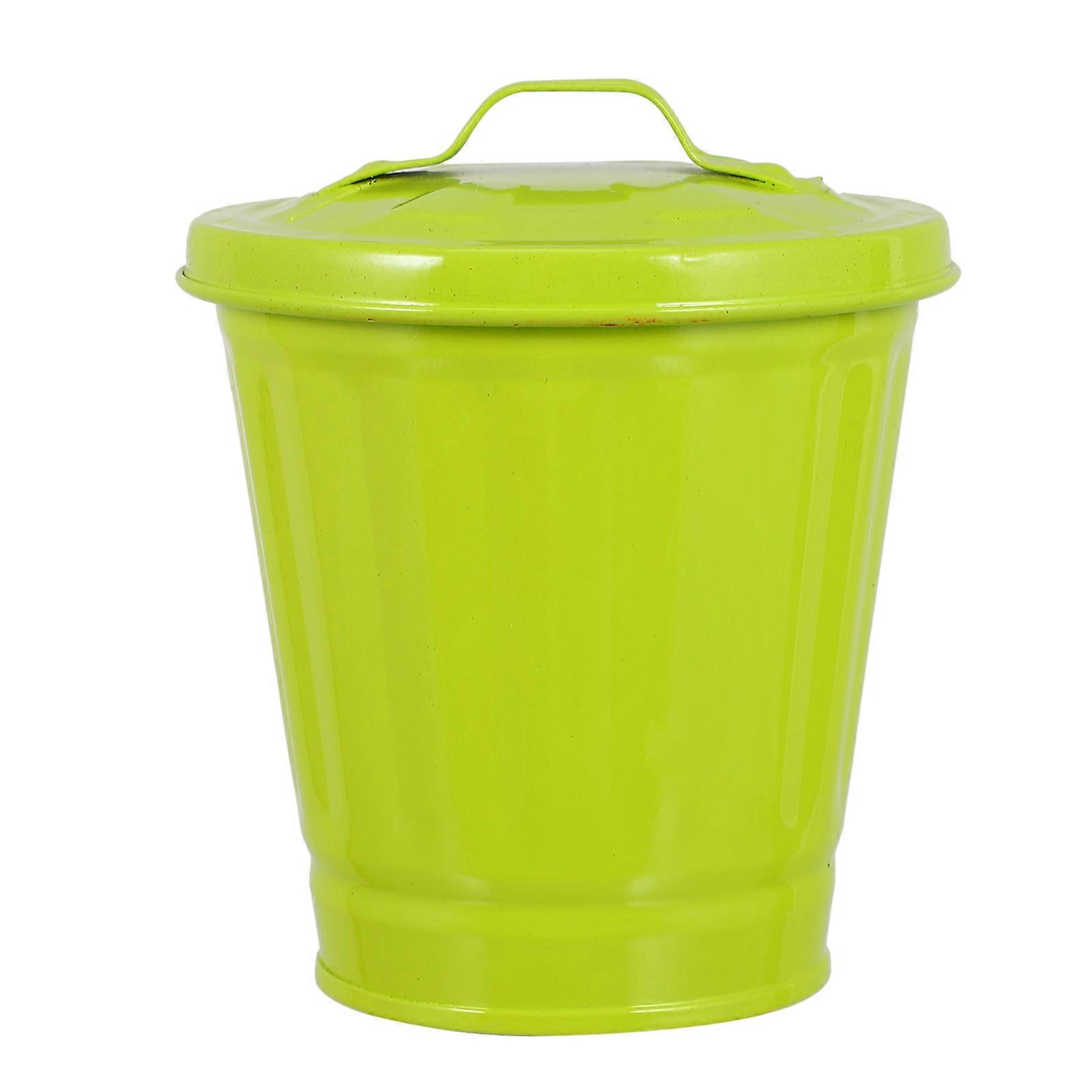 1pc Creative Tabletop Trash Can Lovely Waste Bin Small Flower Pot with Lid