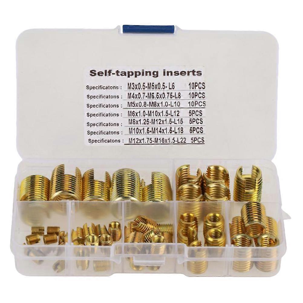 50 Pcs Restorer Tool Threaded Inserts Wood Thread Metric Inserts Slotted Thread Inserts Metal Helical Coil Wire