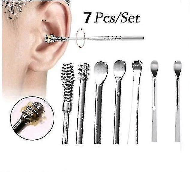 7pcs/set Stainless Steel Ear Wax Pickers Cleaner