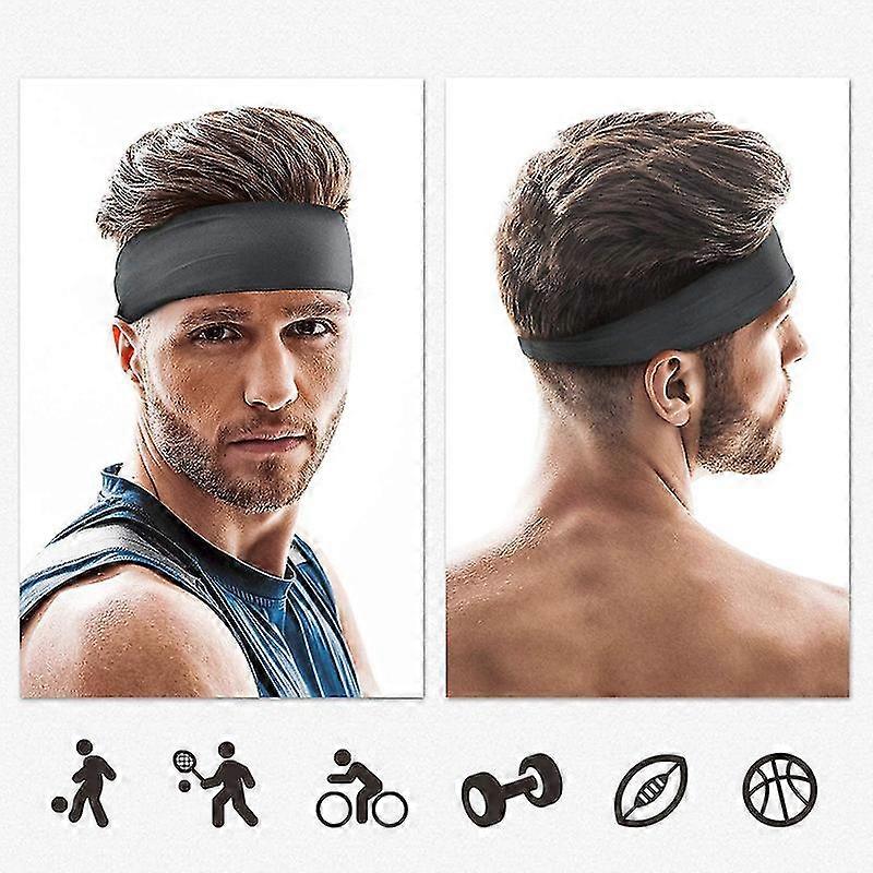 VIKSAUN 4 Pièces Bandeau de Sport pour Hommes et Femmes, Bandeau Cheveux Elastique Antidérapant Sports Bandeau, Bandeaux de Respirant Sueur,Bandeau Absorbant l'humidité pour Yoga, Fitness, Courir