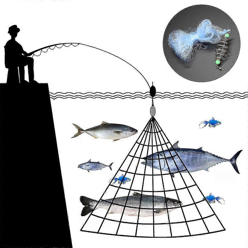 Multi Size Fishing Net Trap Mesh Luminous Bead Netting Sea Fish Net Tackle Design Copper Shoal Cast Gill Feeder For Fishing Trap
