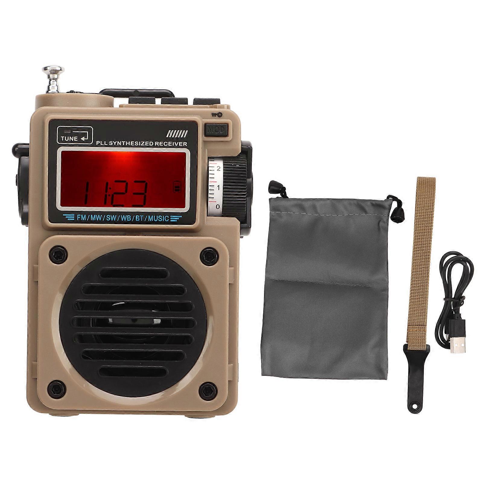 Pocket Radio Wireless Bluetooth FM AM SW WB Shortwave Support Memory Card Multifunction Rechargeable Digital Radio