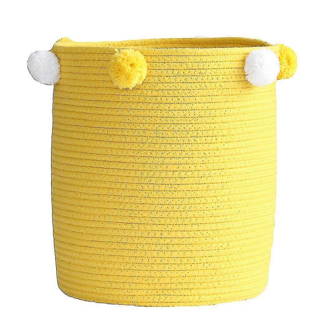 Multipurpose Laundry Basket Handwoven Debris Storage Yellow
