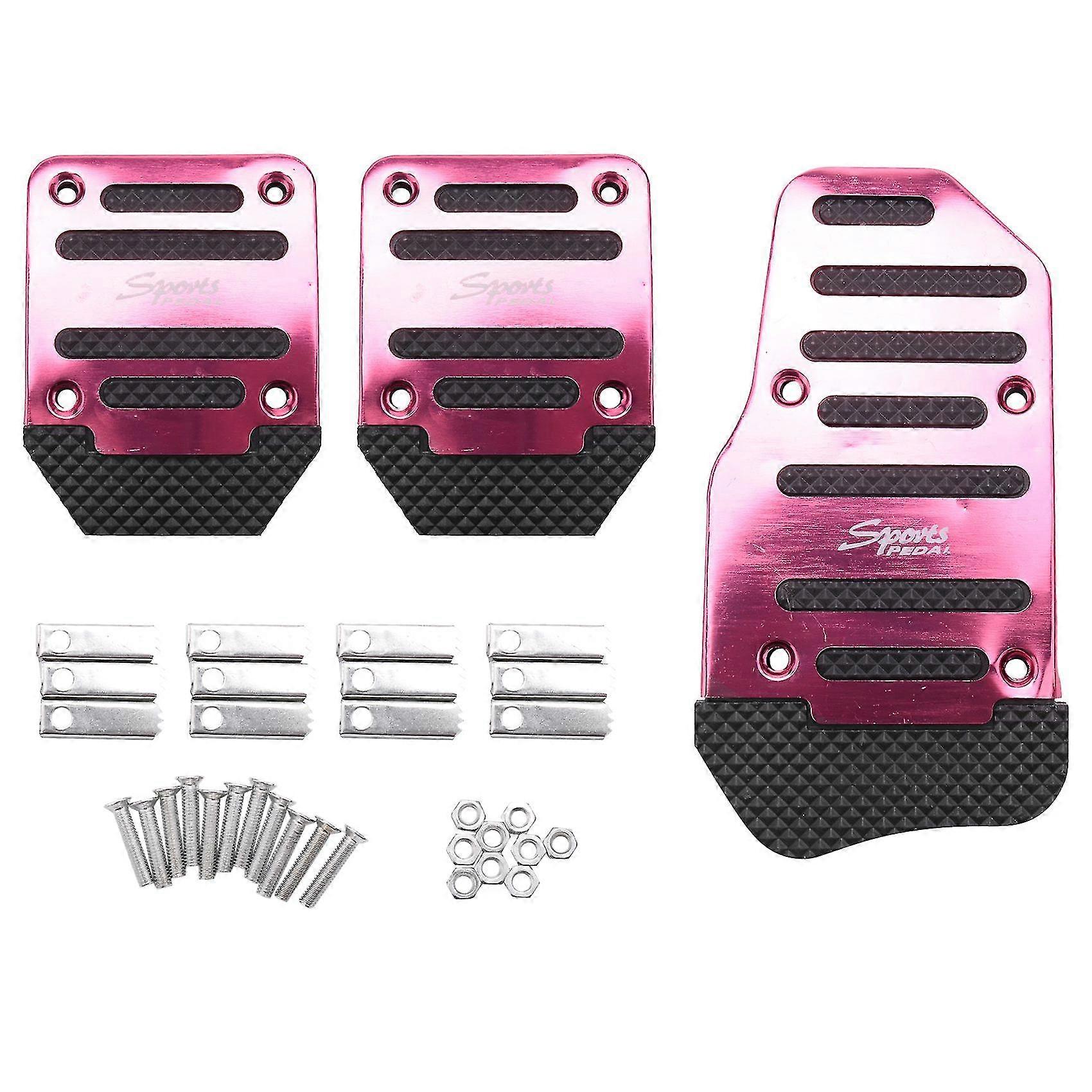 3pcs Gas Accelerator Pedal Break Pedal Clutch Pad Cover Foot Pedals Non-slip For Manual Transmissio