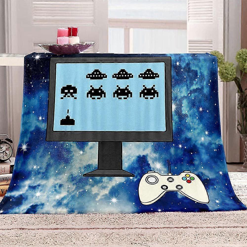 Flannel Blanket Computer Handle Printing D Soft and Comfortable Bed-Layer Blanket, Sofa Coververs - Easy to Care 135*200 CM