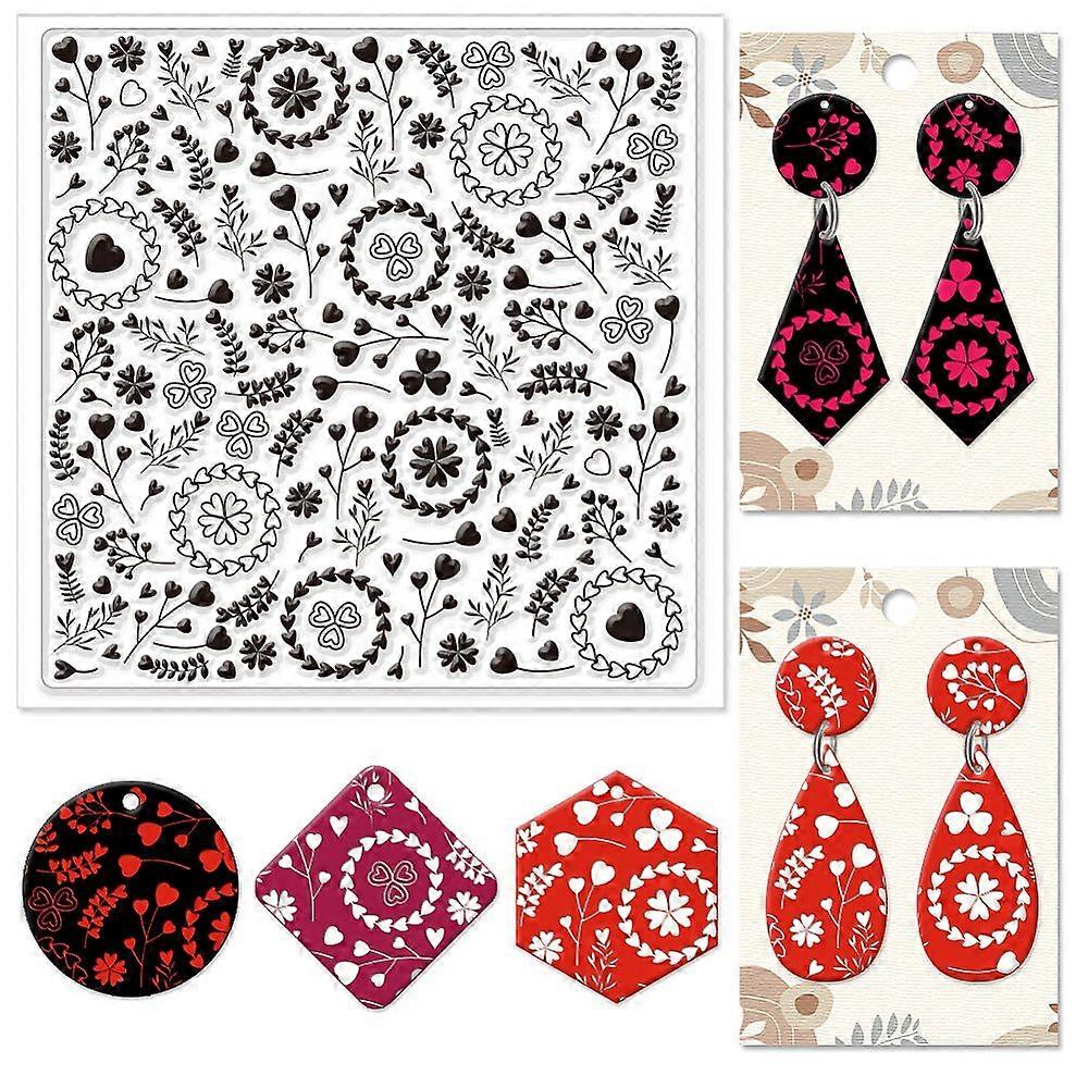 Silicone Clay Texture Mat Clay Modeling Pattern Pad Heart 140x140x3mm