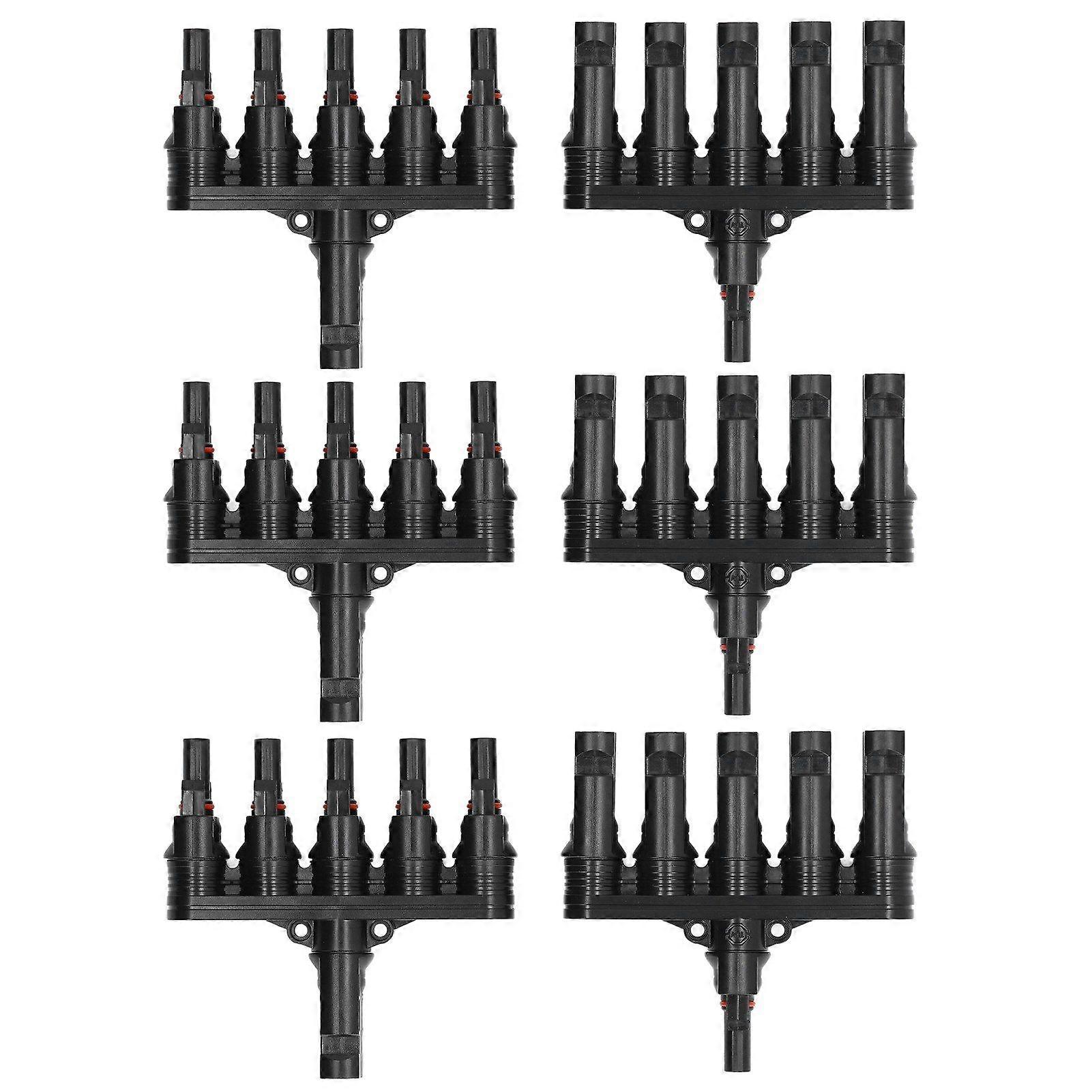 3Set 50A 1000V 1 to 5 Branch Connector H Solar Panel Branch Connector Flame Retardant Photovoltaic Connector