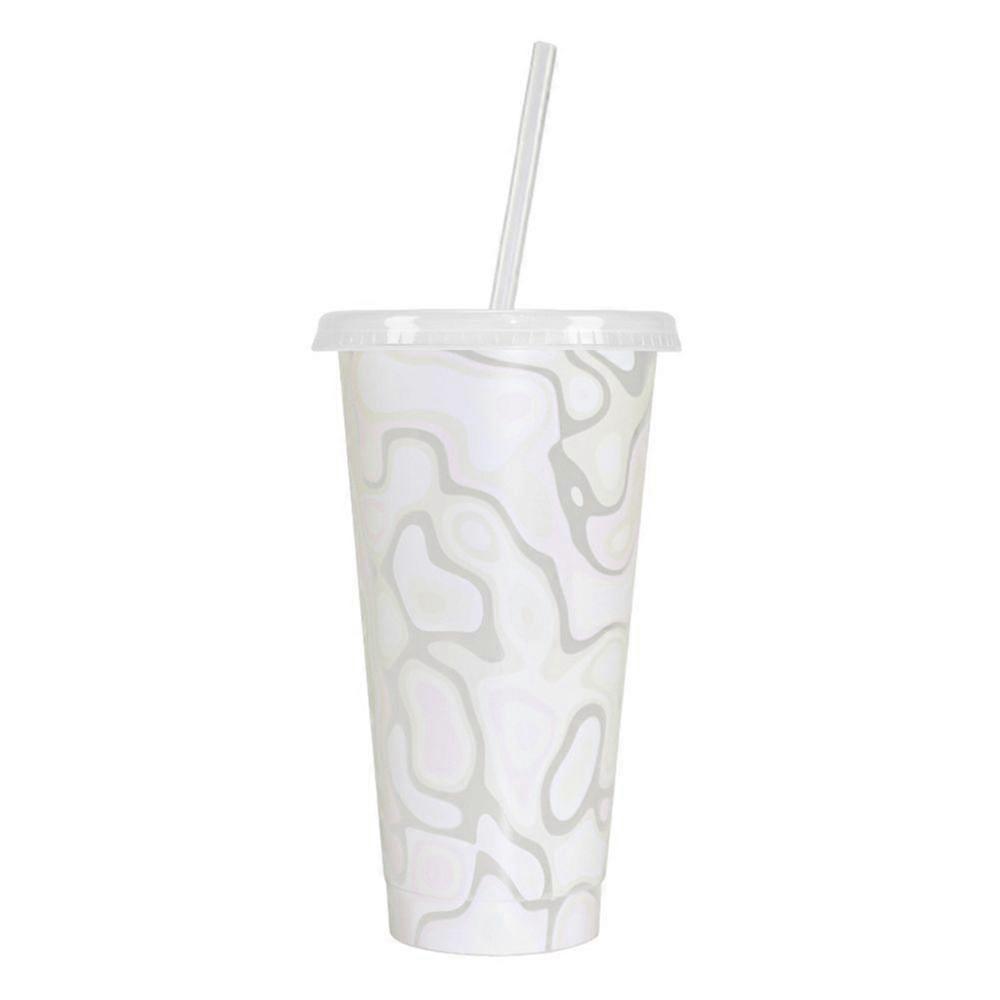 710ML Magic Color Changing Cups with Lids Straws Reusable Cups for Adults Kids Leak-Proof Party Cups for Ice Drink
