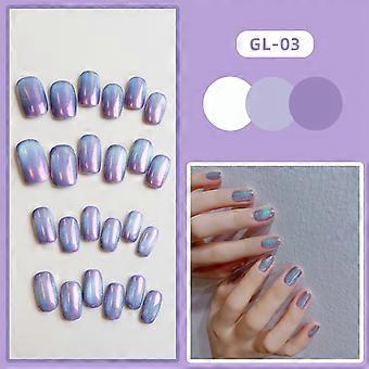 Roxo Aurora deslumbrante unhas postiças de espessura moderada com