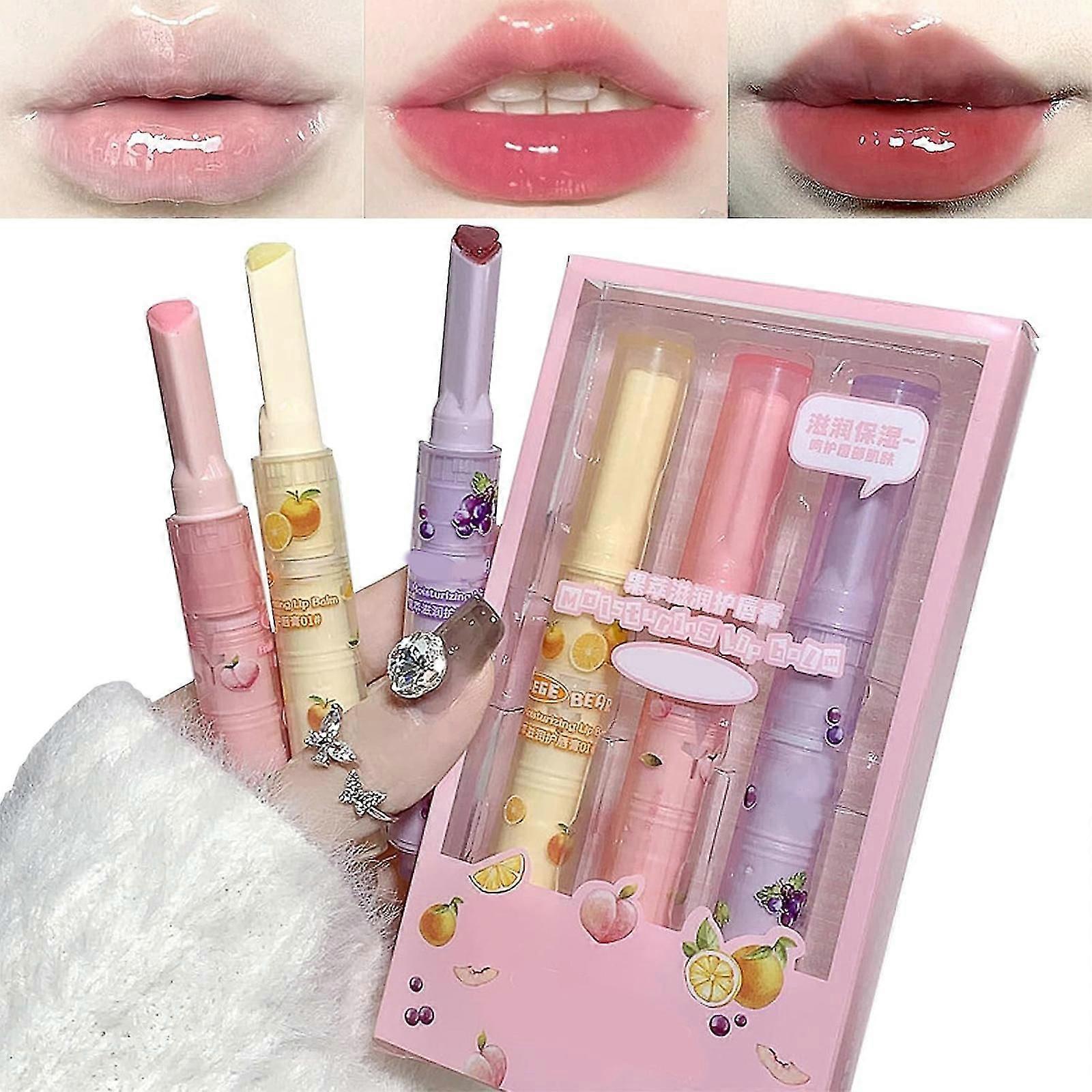 3 χρώματα κραγιόν, ενυδατικό lip gloss απόχρωση κραγιόν, μακράς διάρκειας βάλσαμο χειλιών με χρώμα, μη κολλώδες