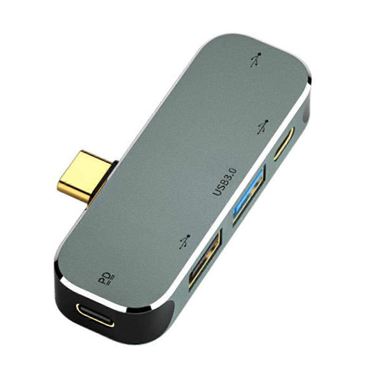 PC Computer Type-C Extension Hub 5 in 1 3.55mm Jack PD100W USB3.0/USB3.1 -Compatible USB Extender YX04-X4