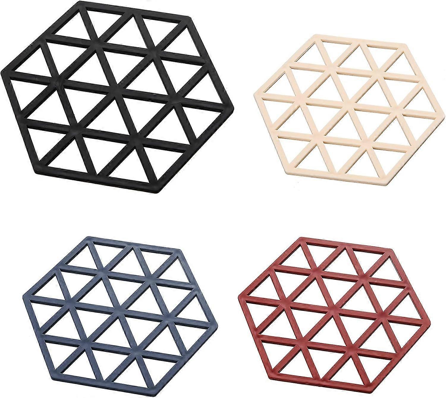 Pack Hexagonal Silicone Mats Kitchen Trivet Kitchen Countertop Coasters