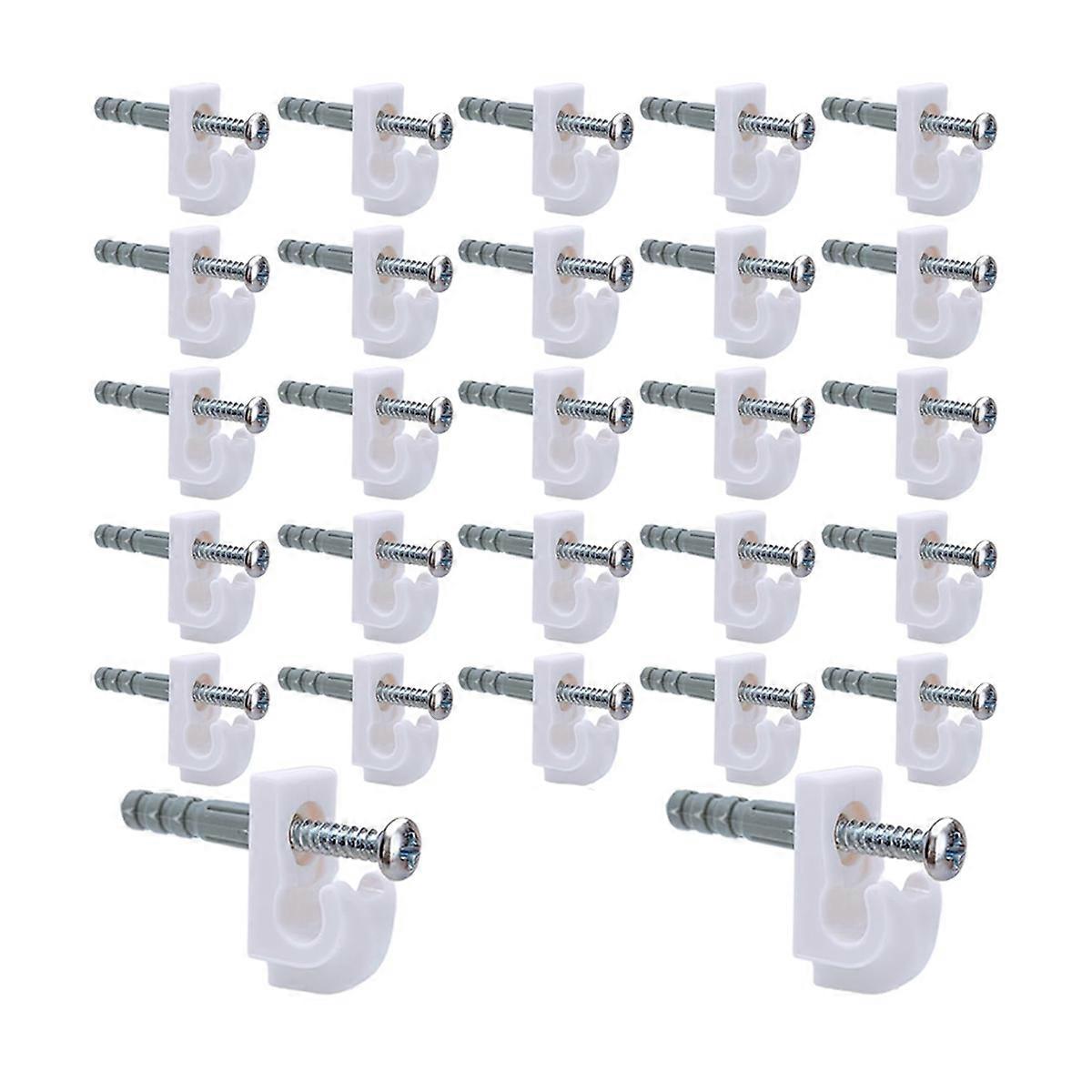 Down Wall Clips- 30 Sets Wire Shelf Brackets Loop Clips-Closet Shelves Clips-Wire Shelf Back Wall Clip,Included Clips