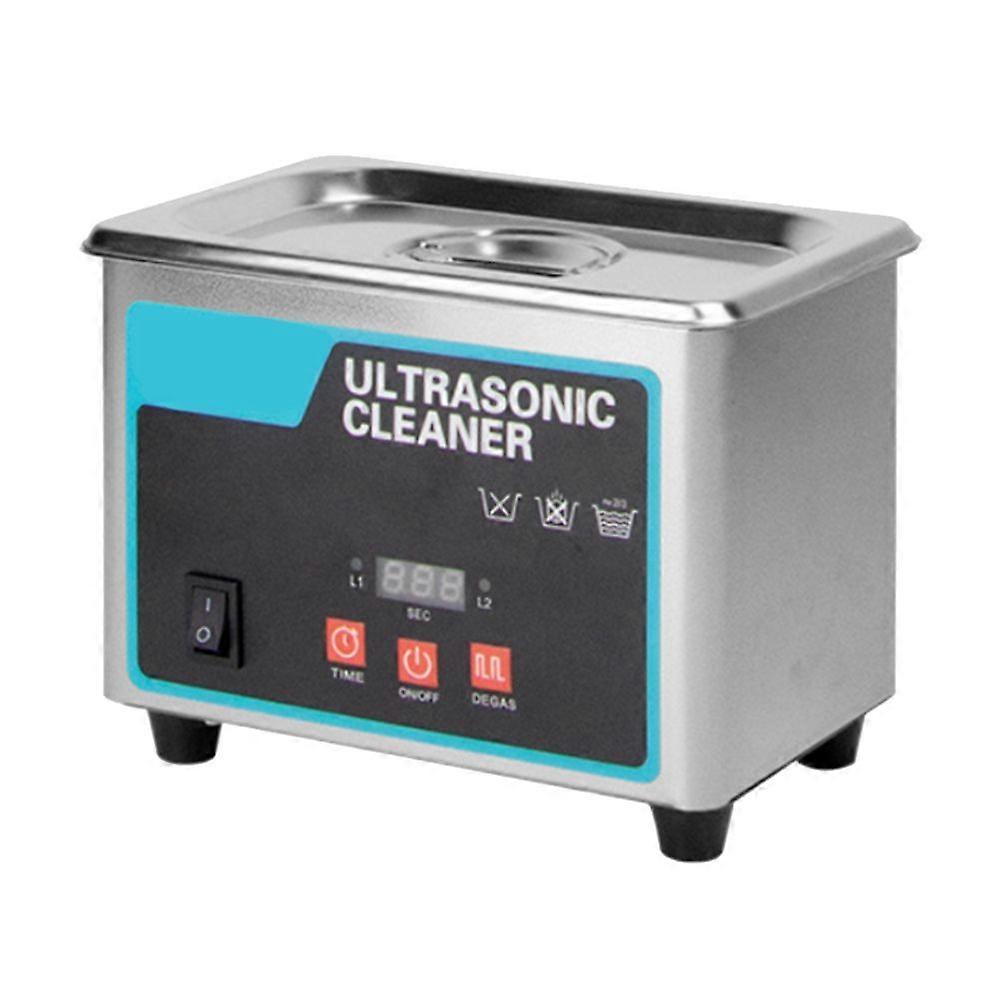 0.8L Knob Ultrasonic Cleaner 304 Stainless Steel Ultrasonic Cleaning Machine Adjustable Time and Temperature EU Plug
