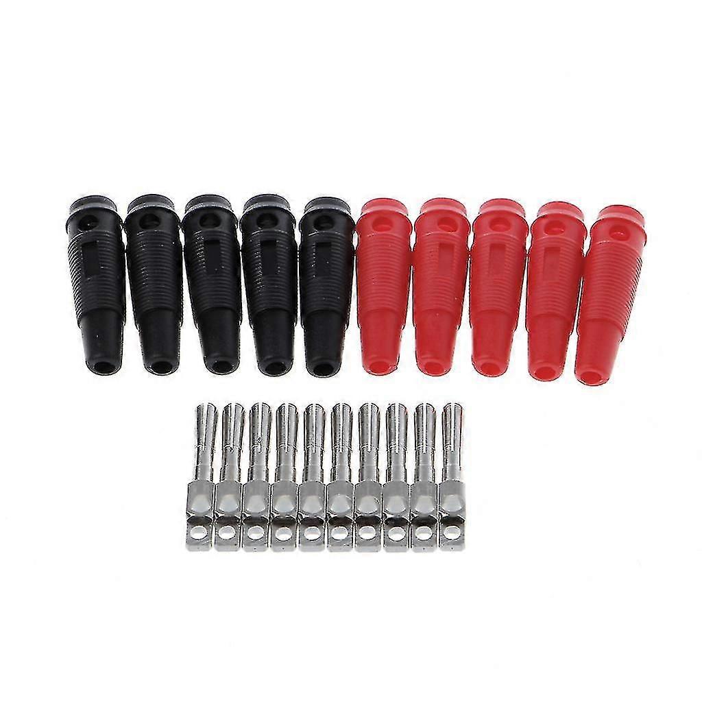 10 Pcs 32A 4mm Banana Plug High Current Insulated Shrouded Stackable Connector S, Set of 10 Banana Plugs for High Current Connection