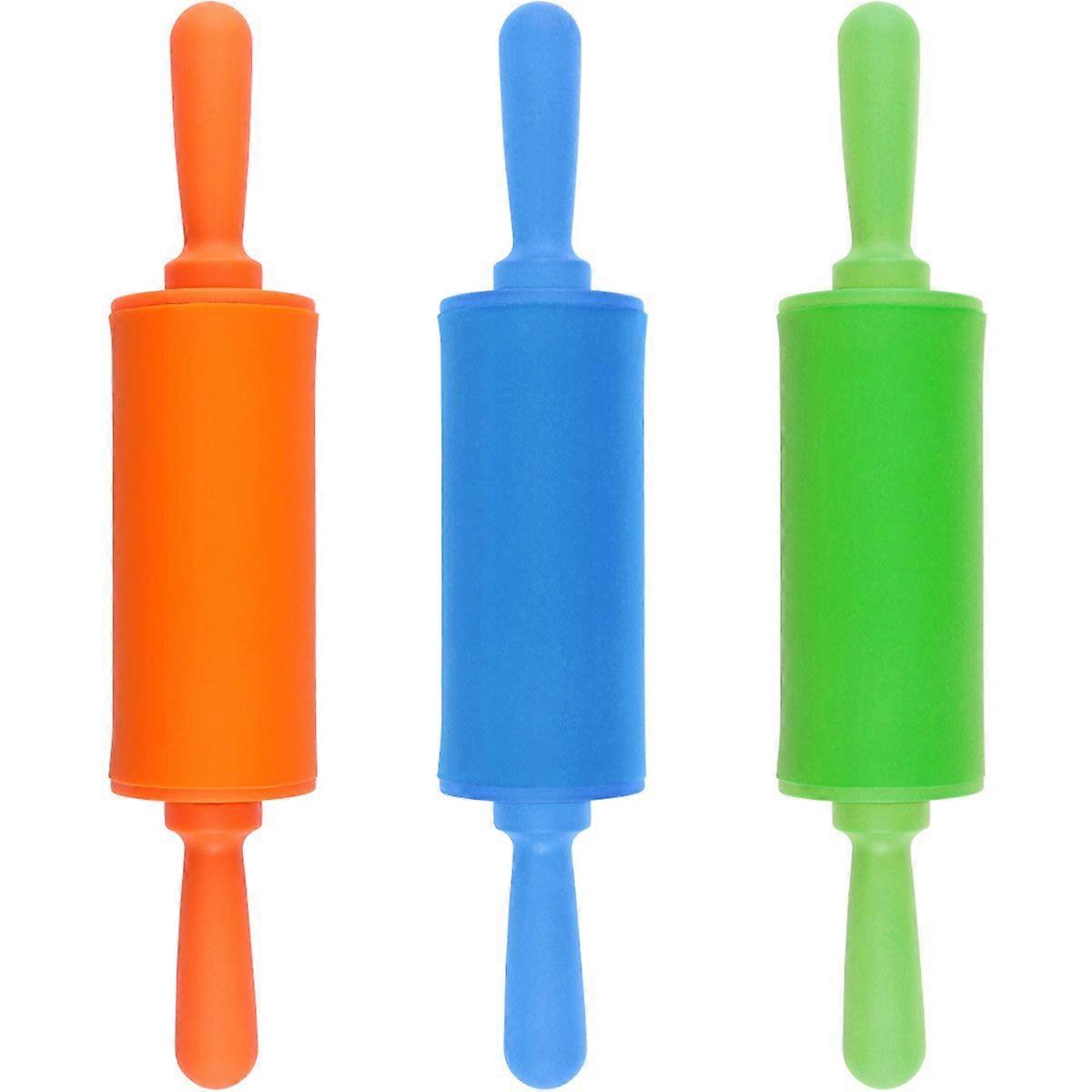 STOBOK 3pcs Children's Handmade Clay Stick DIY Ultra Light Rolling Pin Smart Dough Tools Kit Extruder Tools (Random Color)