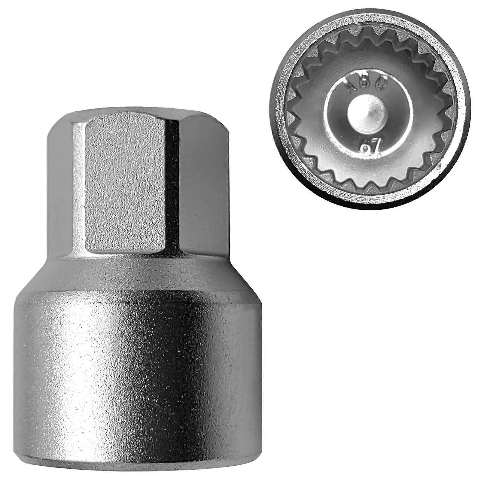Wheel Locking Nut Key Replacement for Porsche, 67 Thin~walled Wheel Lock Nut Socket Adapter, Wheel Anti~Theft Lug Nut Removal Tool MK8956