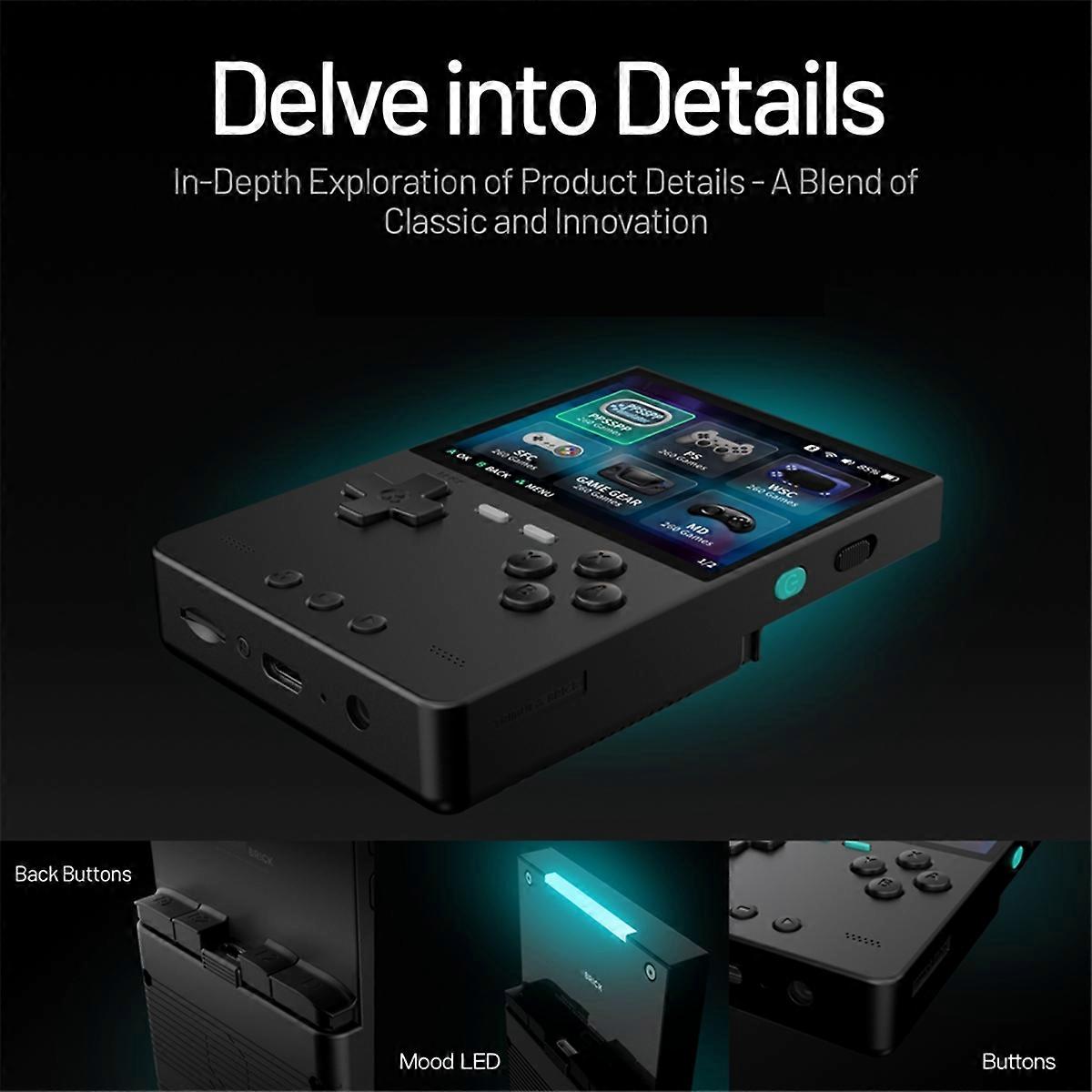 BRICK Handheld Game Console 128GB Portable Linux Video Game Console 3.2inch 1024x768 IPS Screen Ret