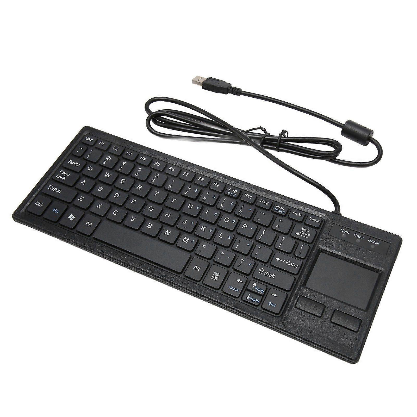 K 800 Keyboard with Touchpad Wired Ultra Thin Mini Compact Touch Keyboard with HUB Function