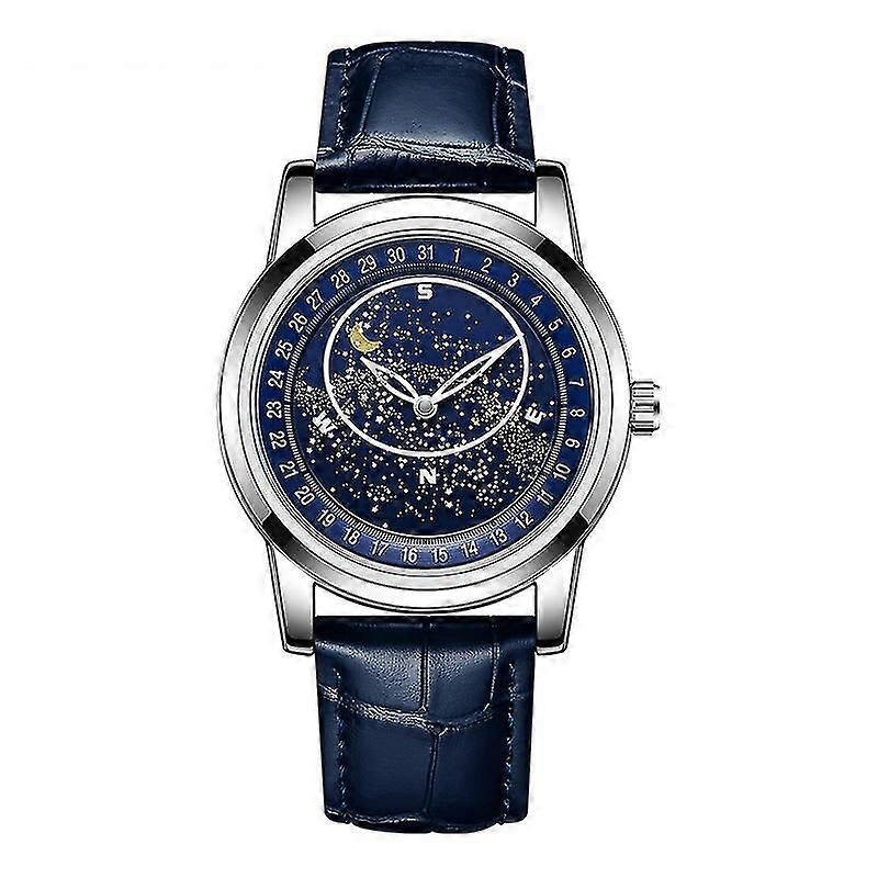 Sanda 7001 Mechanical Watch Silver Blue