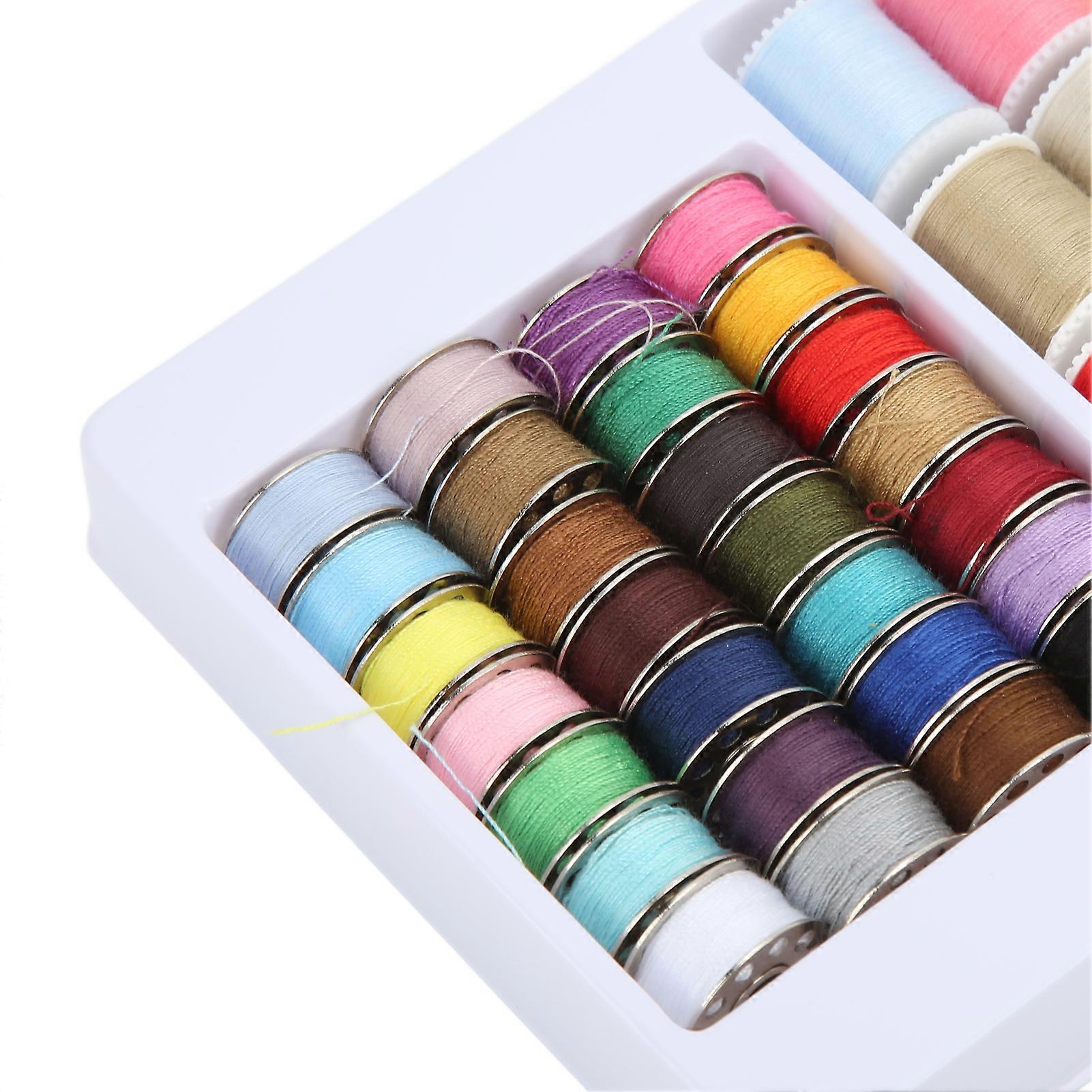 Sewing Thread Set 60 Shaft Multicolor Practical Polyester Sewing Thread Set with Reusable Bobbin for Sewing Machine