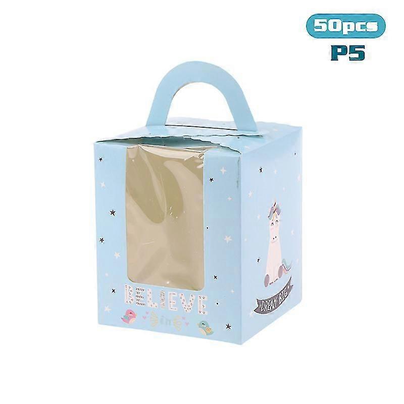 50pcs Portable Wedding Cupcake Boxes With Window Individual Cupcake Holders
