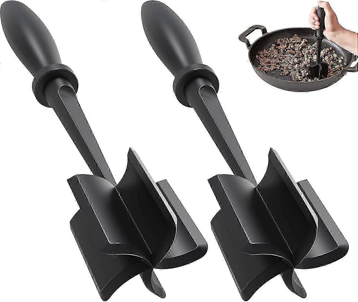 2pcs Meat Chopper, Hamburger Chopper, Premium Heat Resistant Masher and Smasher for Hamburger Meat, Ground Beef